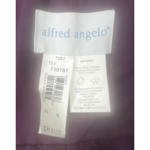 Alfred Angelo One-Shoulder Purple Chiffon Bridesmaid/Prom/Formal Dress Size 6 - Picture 6 of 13